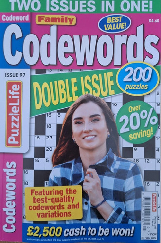 Family codewords puzzle - family, book